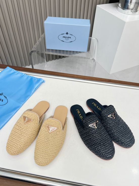Prada Woven Casual Loafer Slipper Comfortable Footwear