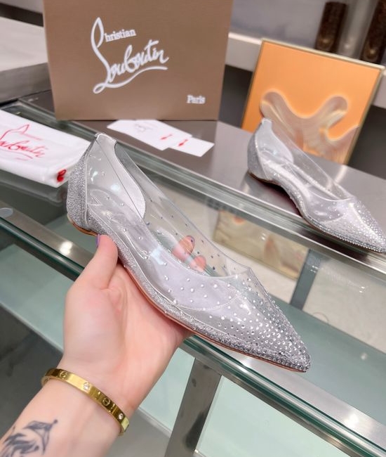 Christian Louboutine Elegant Rhinestone Decor High Heel Dress Sandals