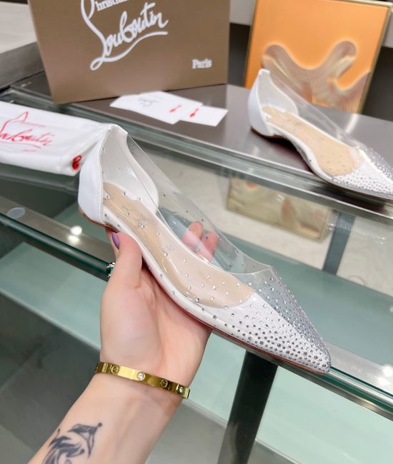 Christian Louboutine Elegant Rhinestone Decor High Heel Dress Sandals