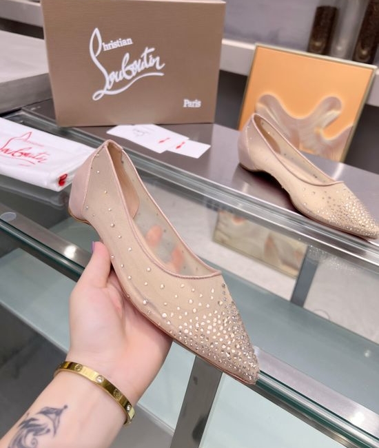 Christian Louboutine Elegant Rhinestone Decor High Heel Dress Sandals