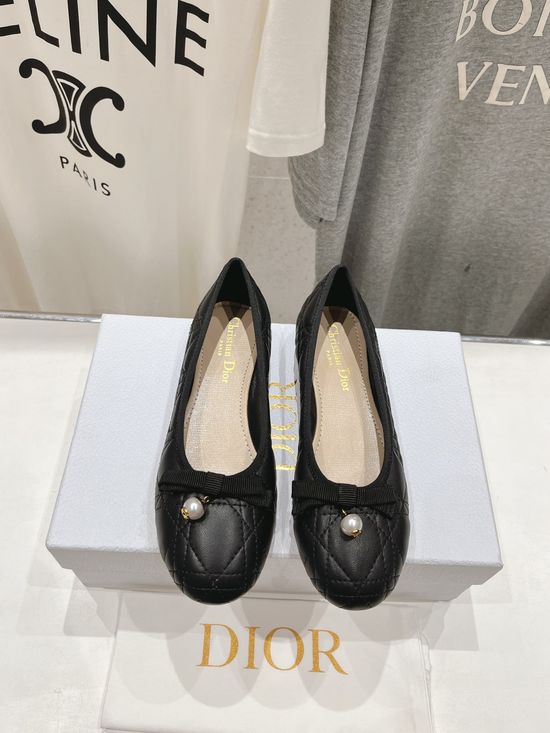Christian Dior Classic Mary Jane Flats Elegant Casual Daily Dress Shoes