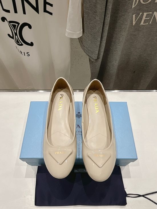 Prada Patent Leather Mary Jane Flats with Premium Leather Sole