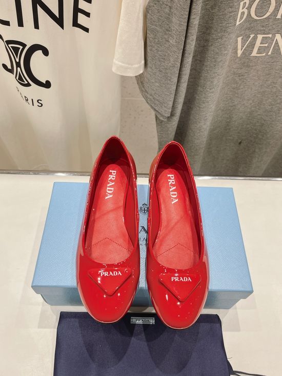 Prada Patent Leather Mary Jane Flats with Premium Leather Sole