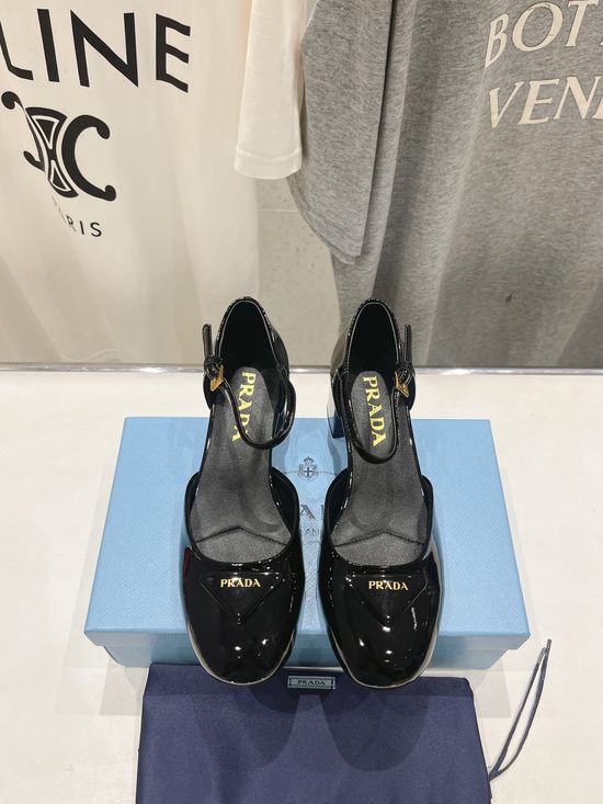 Prada Patent Leather Mary Jane Pumps with Premium Leather Sole
