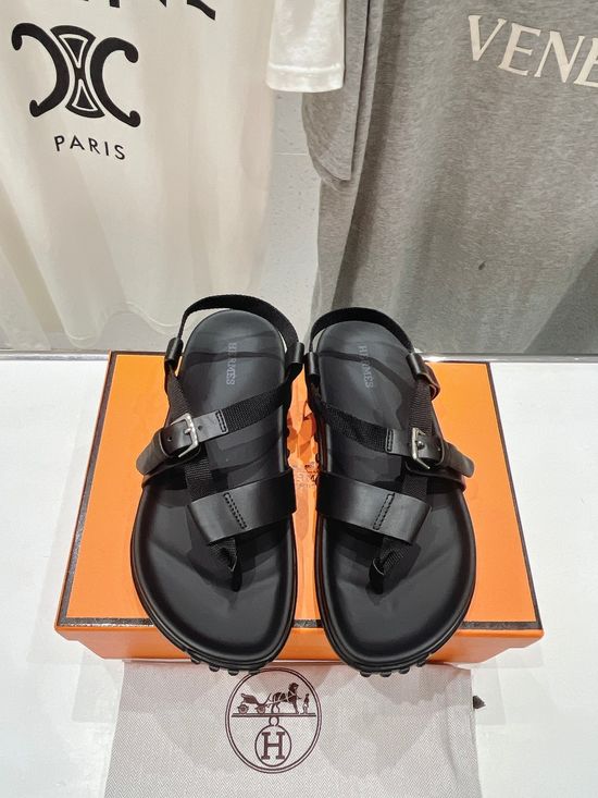 Hermes Elegant Low Heel Thong Flip Flops Comfort Daily Sandals