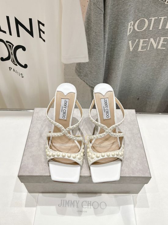 Jimmy Choo Stiletto Pearl Heel Slides Stylish Comfortable Daily Wear