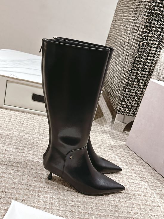 Jimmy Choo Classic Low Heel Ankle Boots Premium Leather Upper