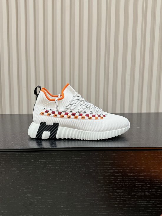 Hermes Suede Stitching Lightweight Breathable Casual Sneakers