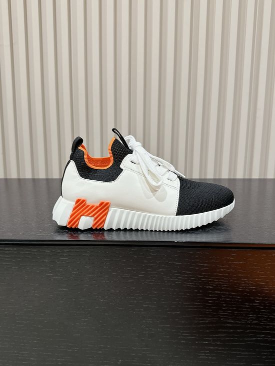 Hermes Premium Leather Suede Casual Comfort Sneakers