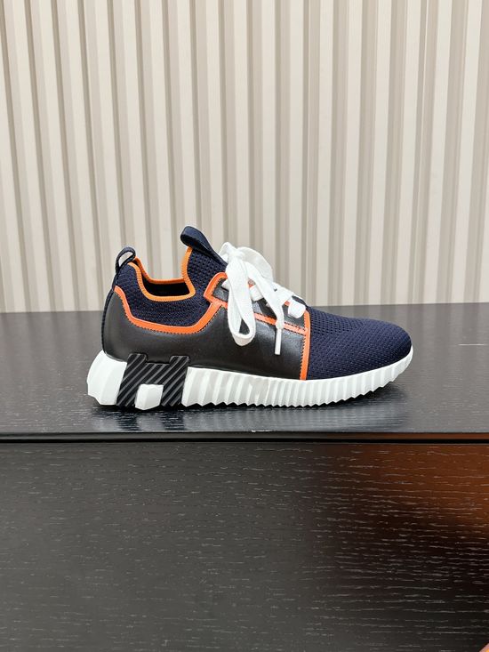 Hermes Premium Leather Suede Casual Comfort Sneakers