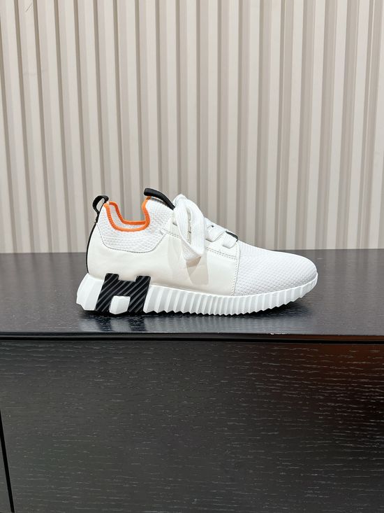 Hermes Premium Leather Suede Casual Comfort Sneakers