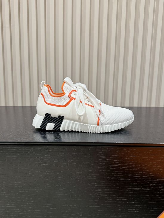 Hermes Premium Leather Suede Casual Comfort Sneakers
