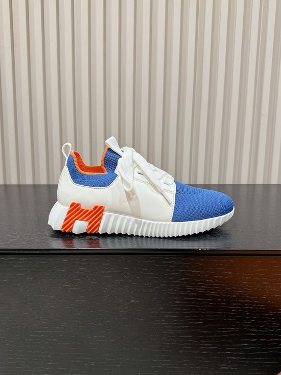 Hermes Premium Leather Suede Casual Comfort Sneakers