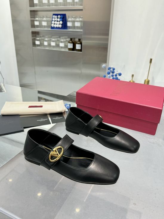 Valentino Elegant Leather Mary Jane Dress Shoes