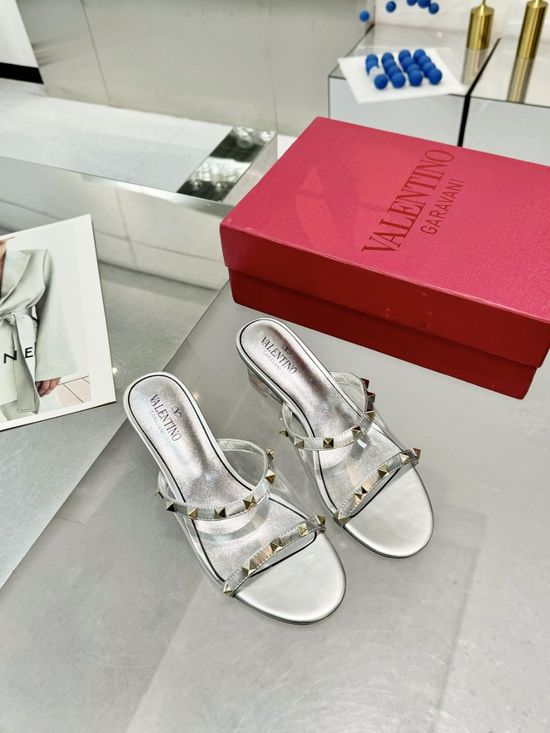 Christian Louboutine Stylish Clear Heel Leather Pumps