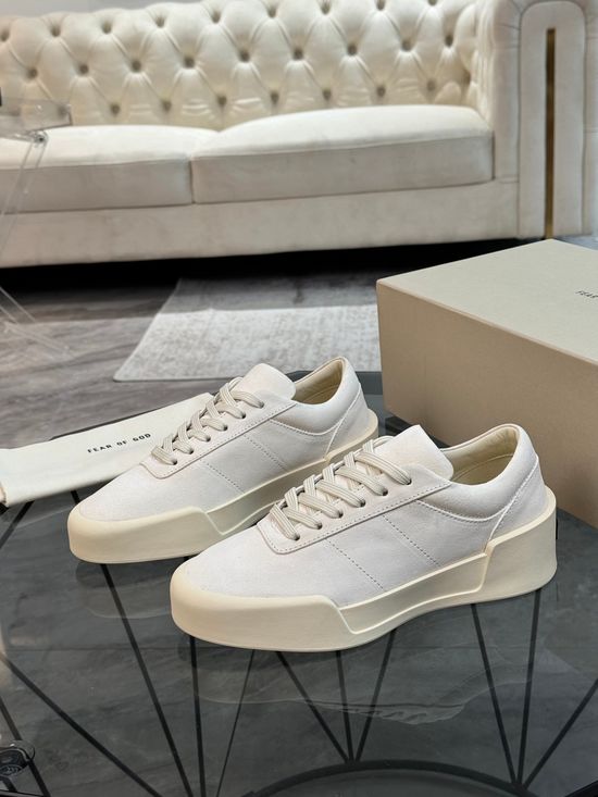 Fear Of God Genuine Leather Low Top Breathable White Sneakers