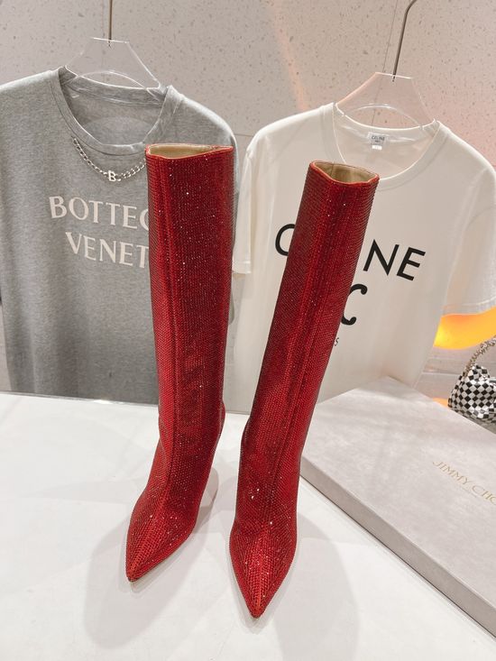 Jimmy Choo Diamond-face Pointed High-heeled Over-knee Boots