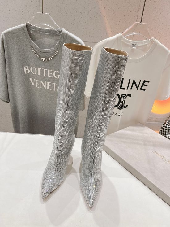 Jimmy Choo Diamond-face Pointed High-heeled Over-knee Boots