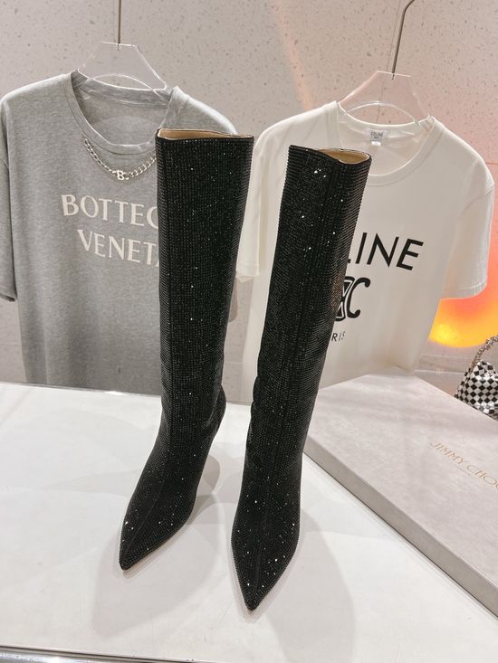Jimmy Choo Diamond-face Pointed High-heeled Over-knee Boots