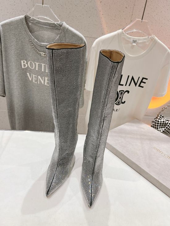 Jimmy Choo Diamond-face Pointed High-heeled Over-knee Boots