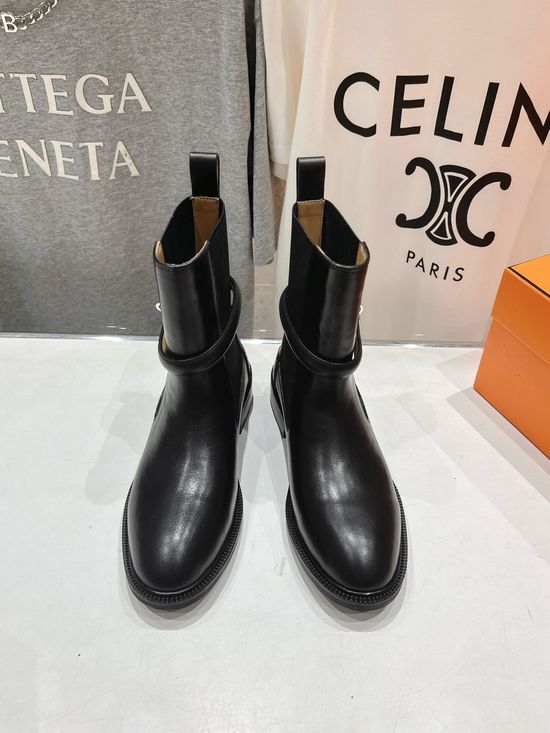 Hermes Elegant Suede Leather Chelsea Ankle Boots Classic Comfortable Durable