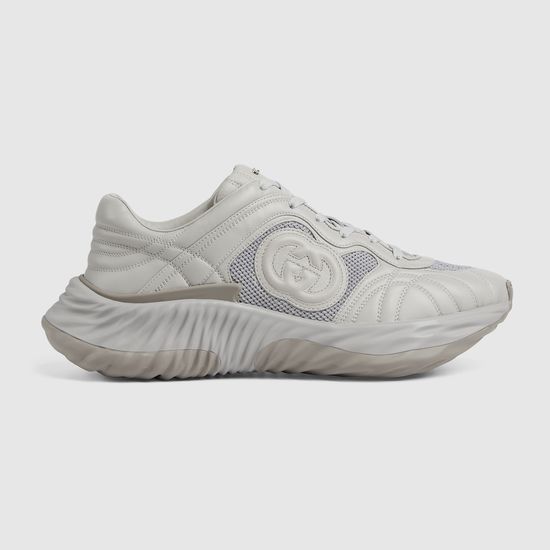Gucci Cushioned Wave Sole Leather Upper Casual Sports Sneakers