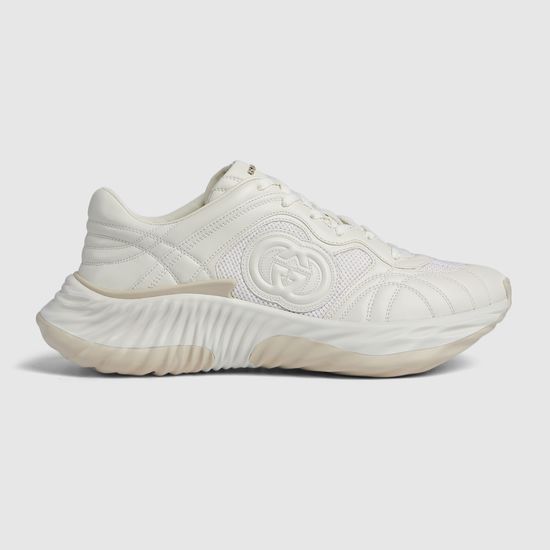 Gucci Cushioned Wave Sole Leather Upper Casual Sports Sneakers