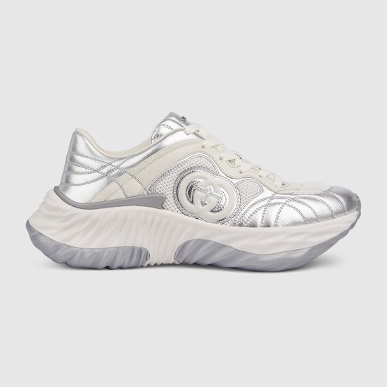 Gucci Cushioned Wave Sole Leather Upper Casual Sports Sneakers