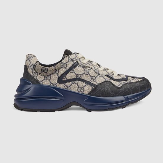 Gucci Classic Distressed Printed Leather Casual Sneakers