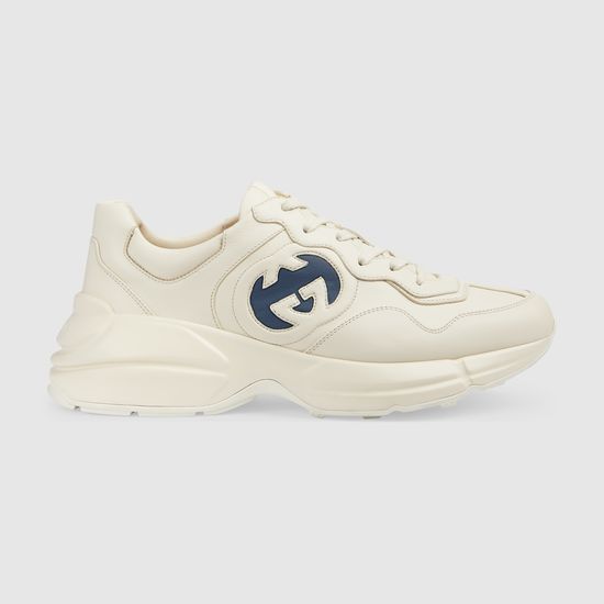 Gucci Classic Distressed Printed Leather Casual Sneakers