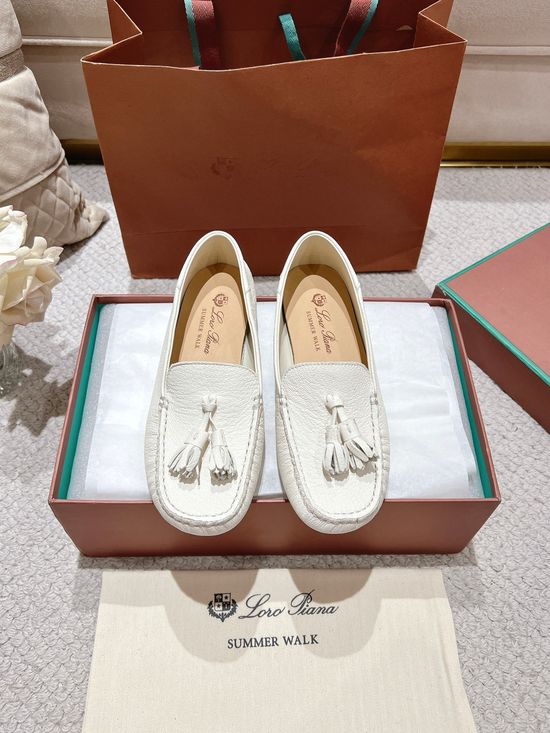 Loro Piana Premium Stitched Loafers Soft Sole Comfortable Handmade Full Packaging
