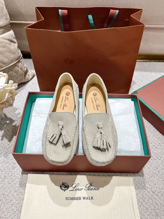 Loro Piana Premium Stitched Loafers Soft Sole Comfortable Handmade Full Packaging