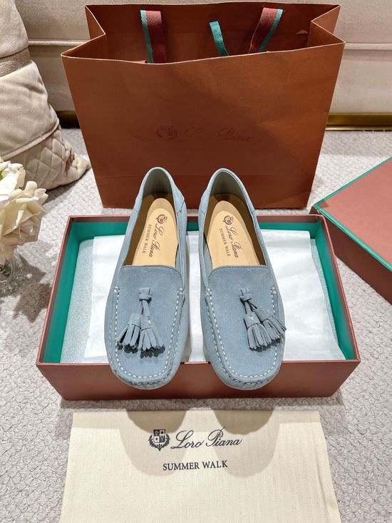 Loro Piana Premium Stitched Loafers Soft Sole Comfortable Handmade Full Packaging