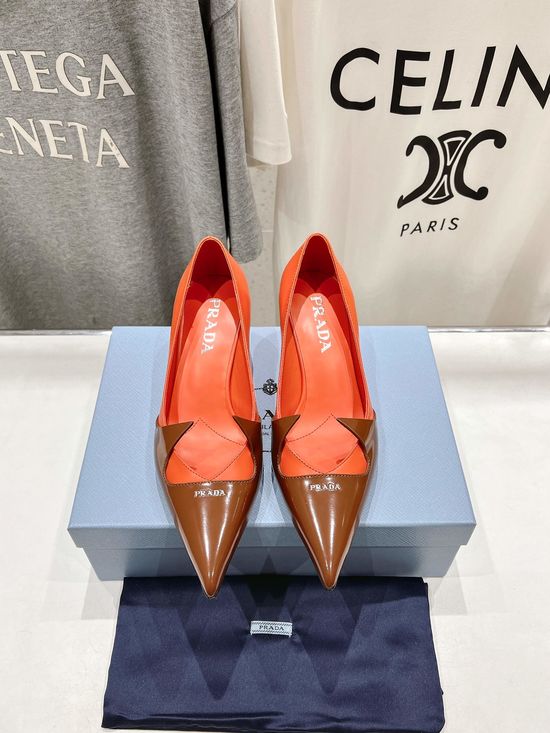 Prada Pointed Toe Mary Jane Shoes Soft Lining Genuine Leather Sole