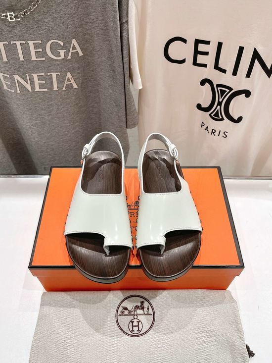 Hermes Classic Leather Upper Comfortable Casual Daily Summer Sandals