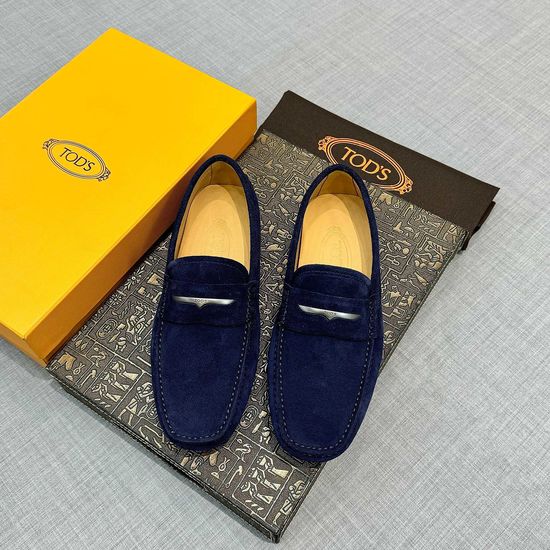Tods Suede Classic Loafers Navy