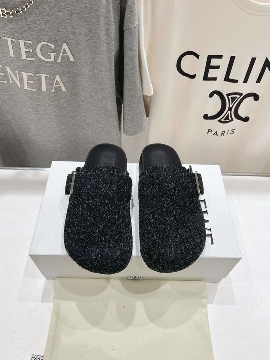Loewe Soft Suede Half Slippers Comfortable Non-slip Retro Home Outdoor Shoes