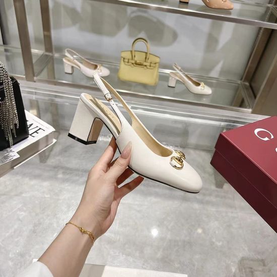 Gucci Classic Sheepskin Pumps with Metal Accent Buckle