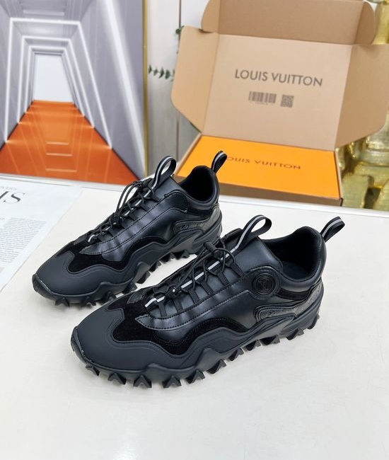 Louis Vuitton LV Premium Leather Sneakers with Flexible Wave Outsole