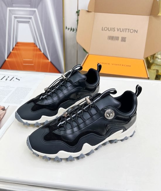 Louis Vuitton LV Premium Leather Sneakers with Flexible Wave Outsole
