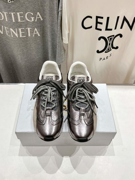Christian Dior Premium Suede Leather Fashion Sneakers With Contrasting Design