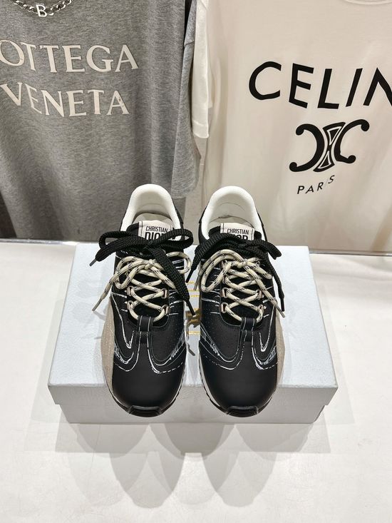 Christian Dior Premium Suede Leather Fashion Sneakers With Contrasting Design