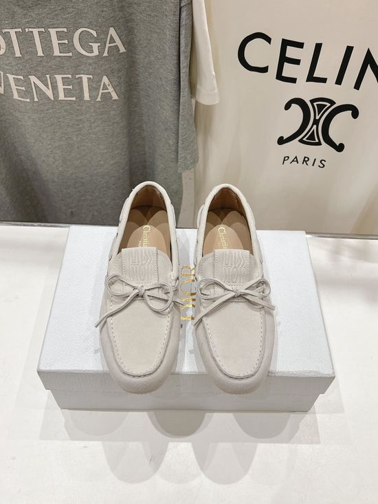 Christian Dior Slip-on Loafers Suede Upper Comfortable Classic All-match Footwear