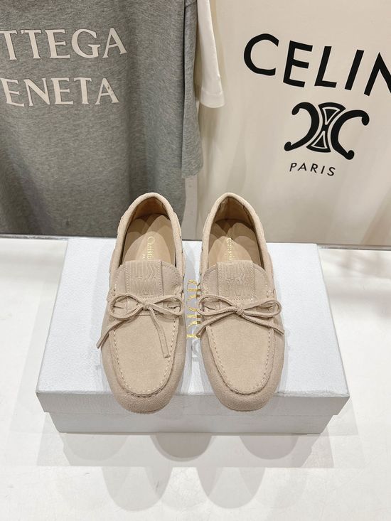 Christian Dior Slip-on Loafers Suede Upper Comfortable Classic All-match Footwear