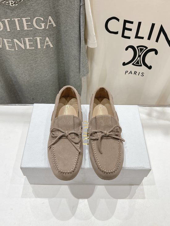 Christian Dior Slip-on Loafers Suede Upper Comfortable Classic All-match Footwear