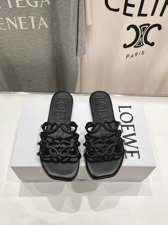 Loewe Vintage Style Flat Beach Slides Premium Quality