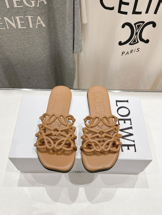 Loewe Vintage Style Flat Beach Slides Premium Quality