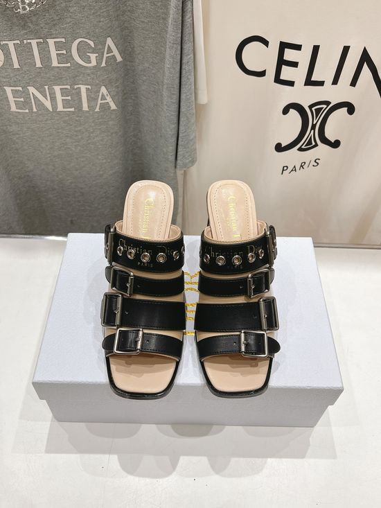 Christian Dior Retro High Heel Slides Comfortable Wear