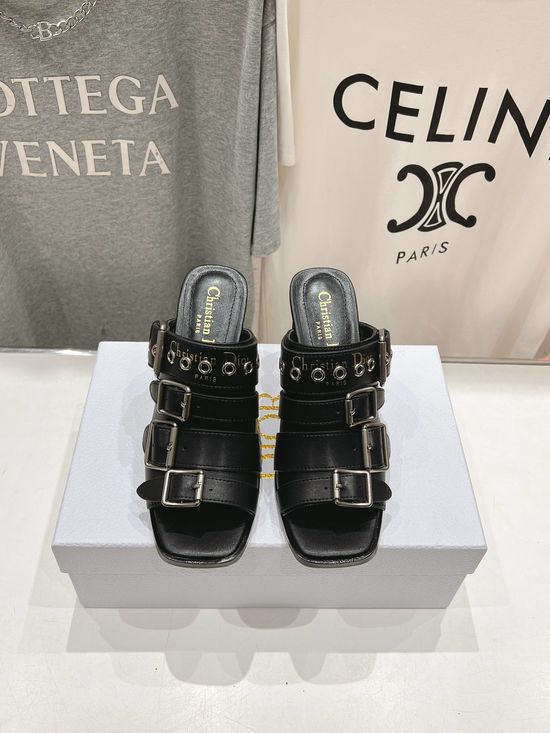 Christian Dior Retro High Heel Slides Comfortable Wear