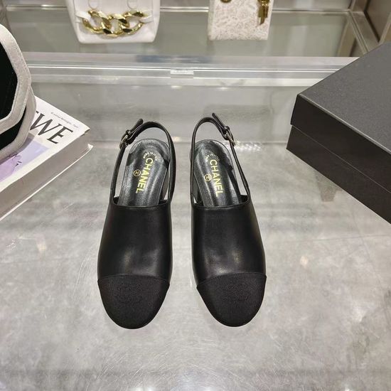 Chanel Embroidered Sheepskin Leather Low Heel Casual Sandals